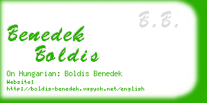 benedek boldis business card